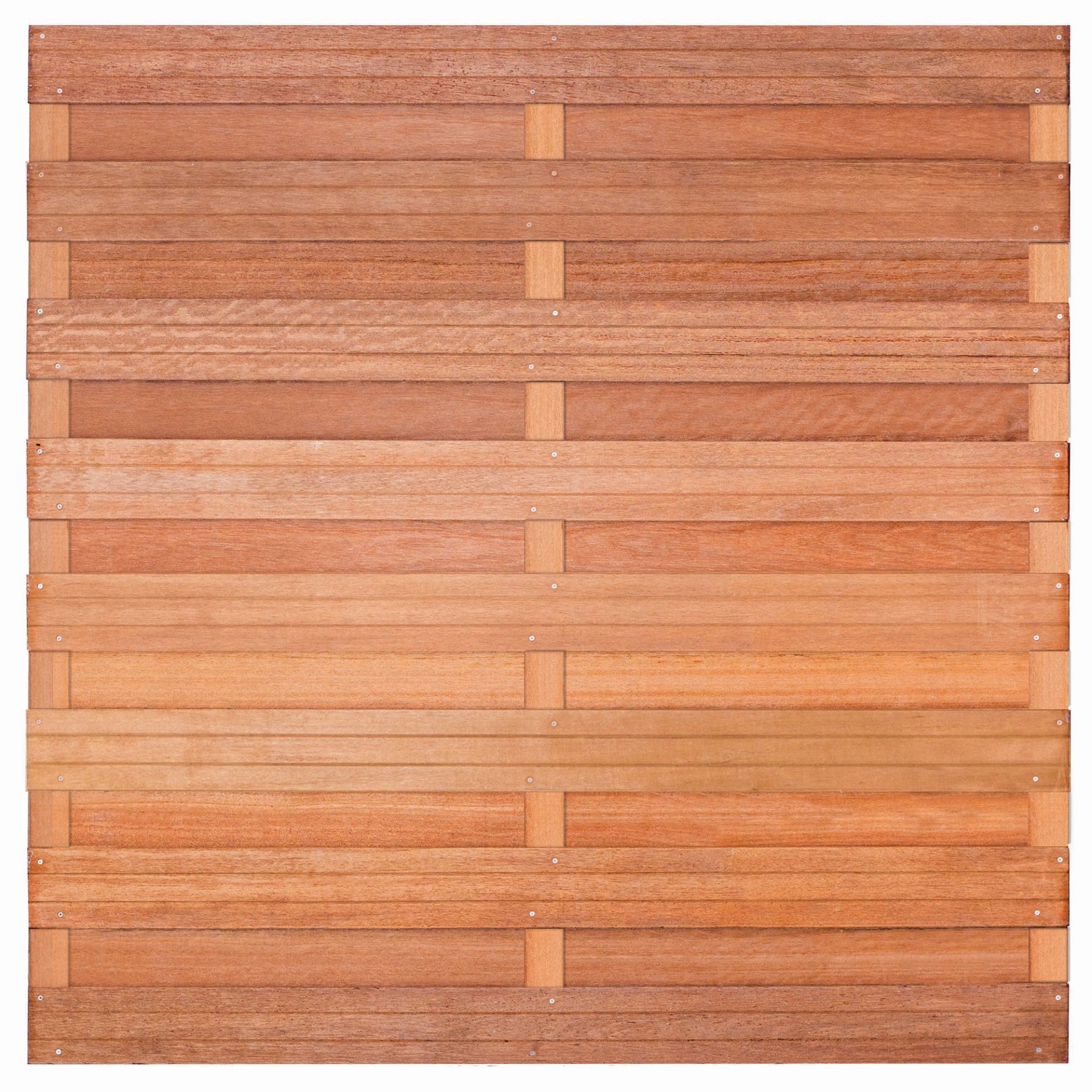 Hardwood Fence Panel (Charmant) – Horizontal, Slatted – 1800×1800 mm