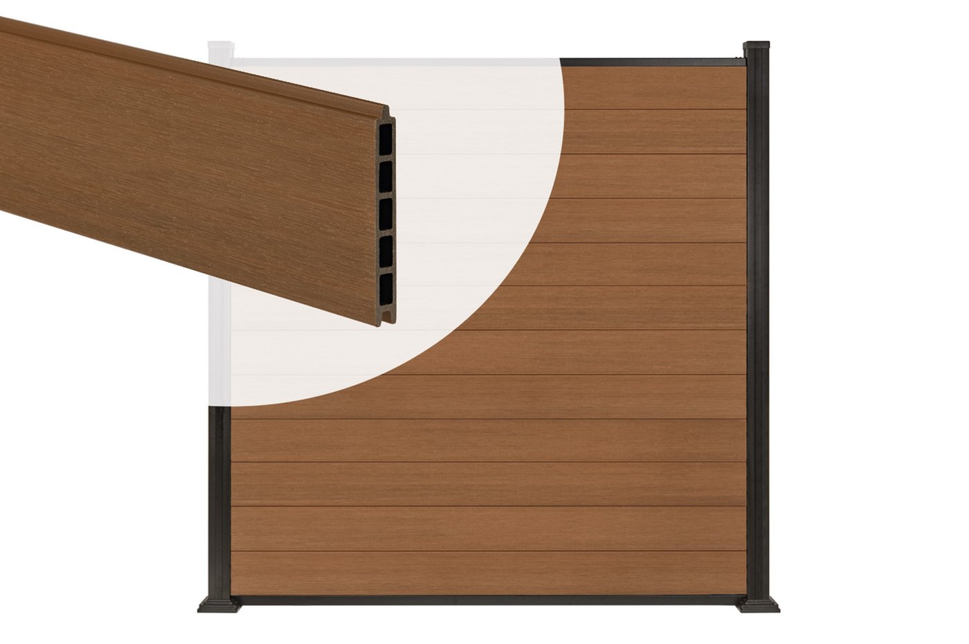 PuraFence™ Classic Composite Fencing Panel Kit – Teak – 1900 mm (Base Plate)