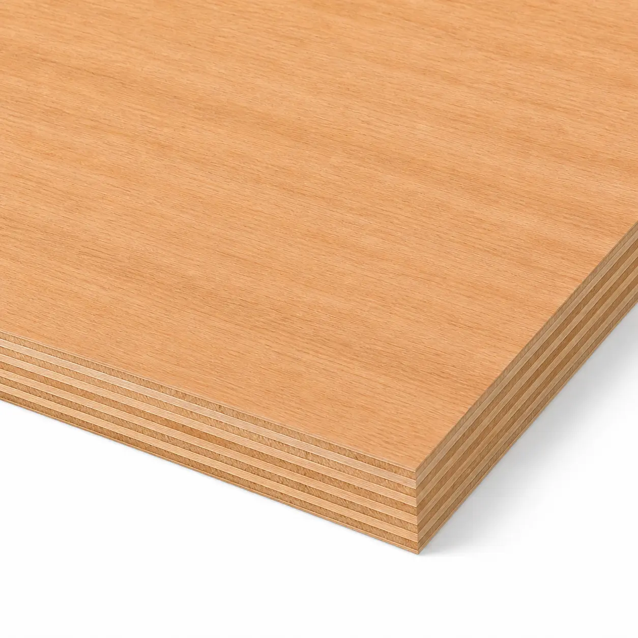 Corner of a Tebo Marine Plywood Okoume board measuring 2500x1220mm with 4mm thickness.