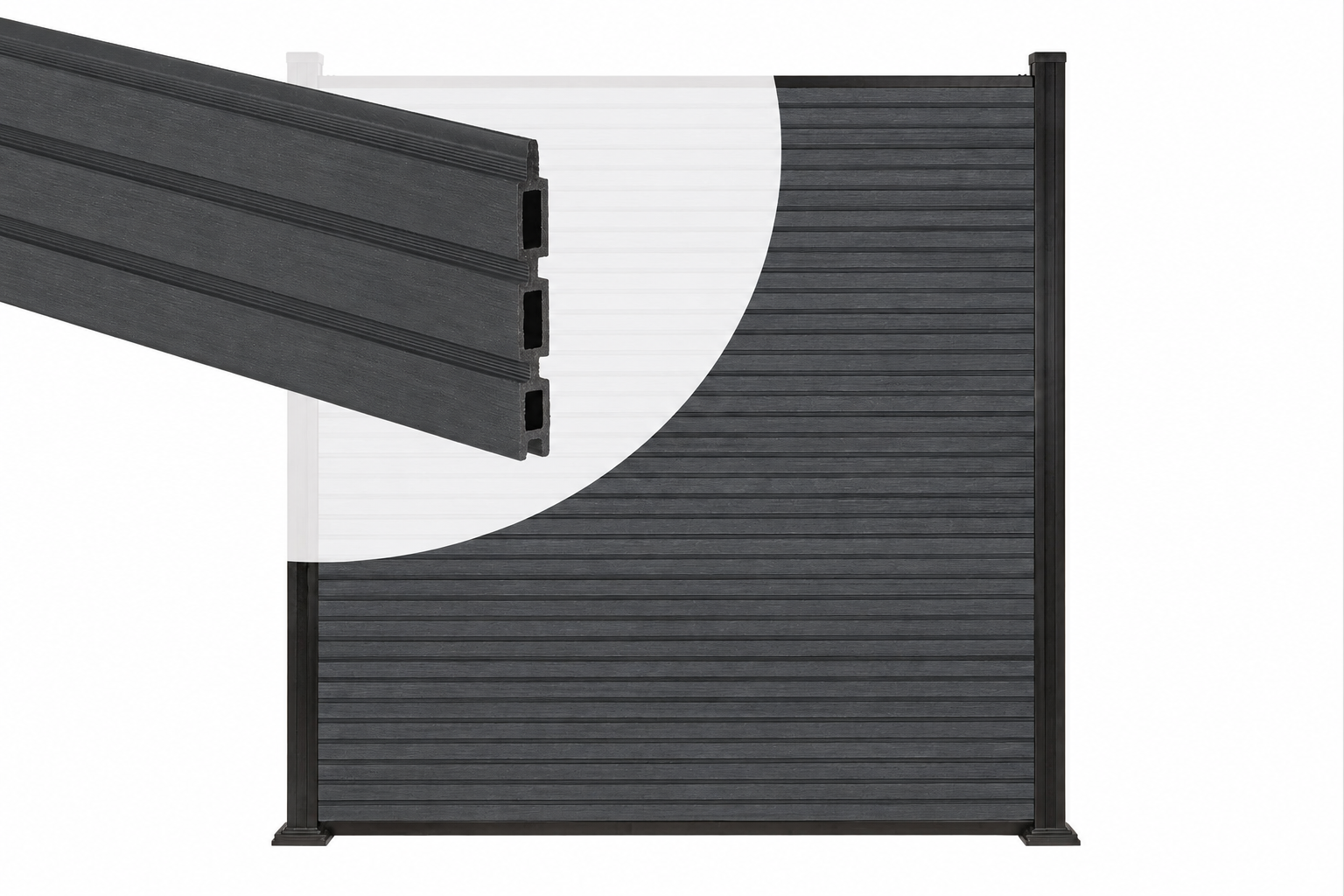 PuraFence™ Royal Slatted Fence Panel Kit – Dark Grey – 2500 mm