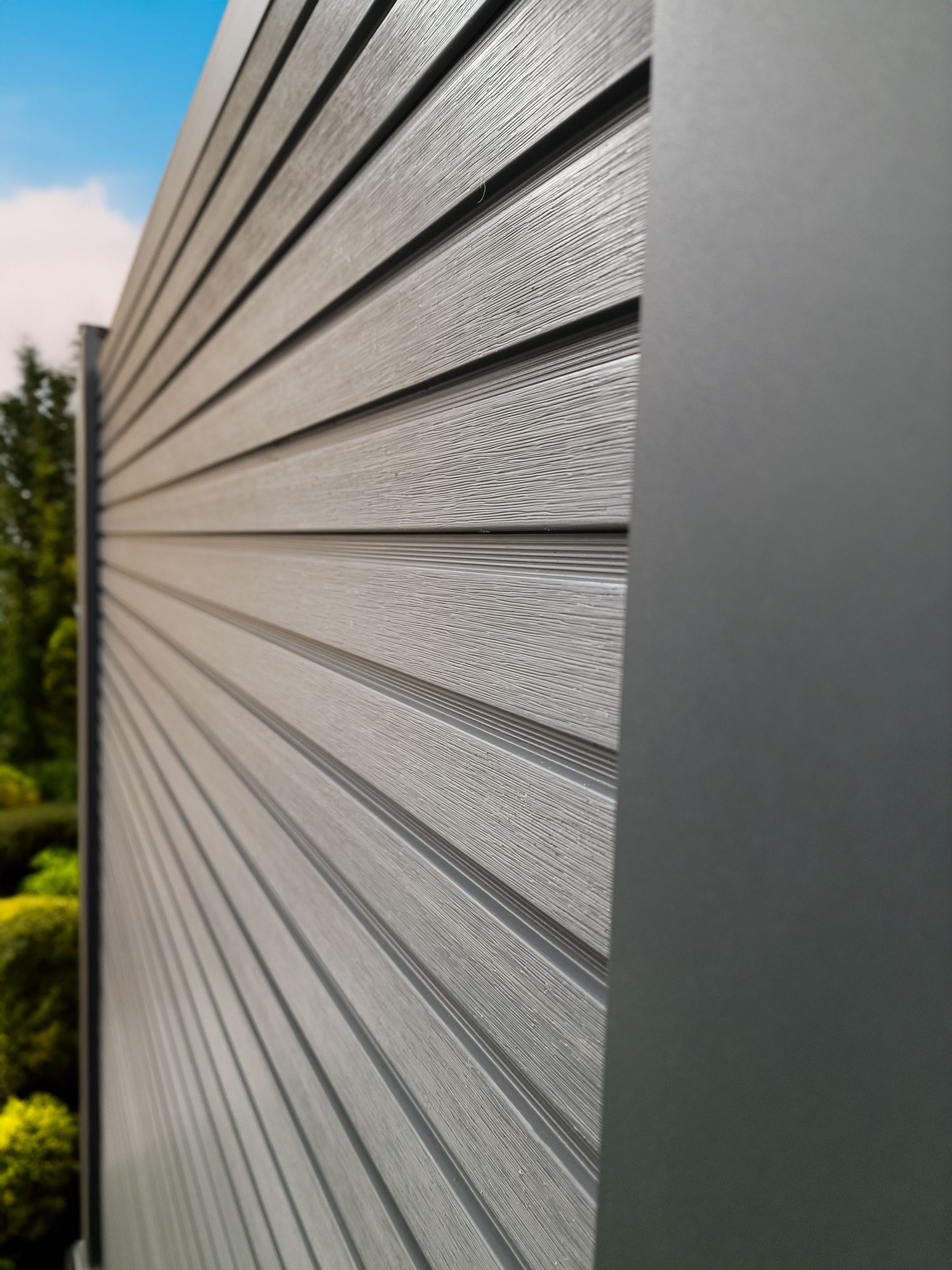 Pura Slatted Composite Fence Panels - Dark Grey