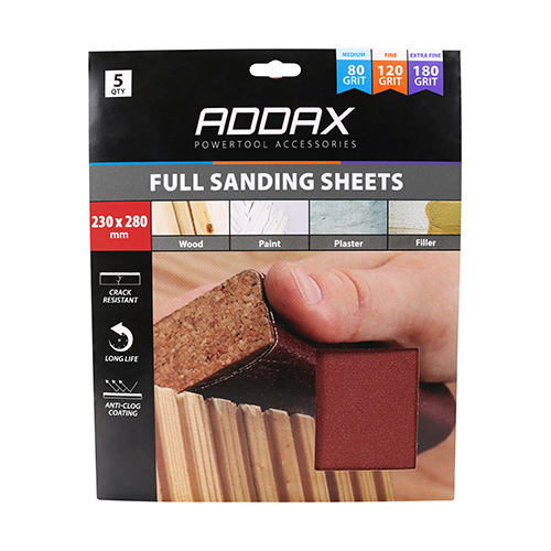 Sanding Sheets - Mixed - Red 230 x 280mm - 80/120/180 - Image 2