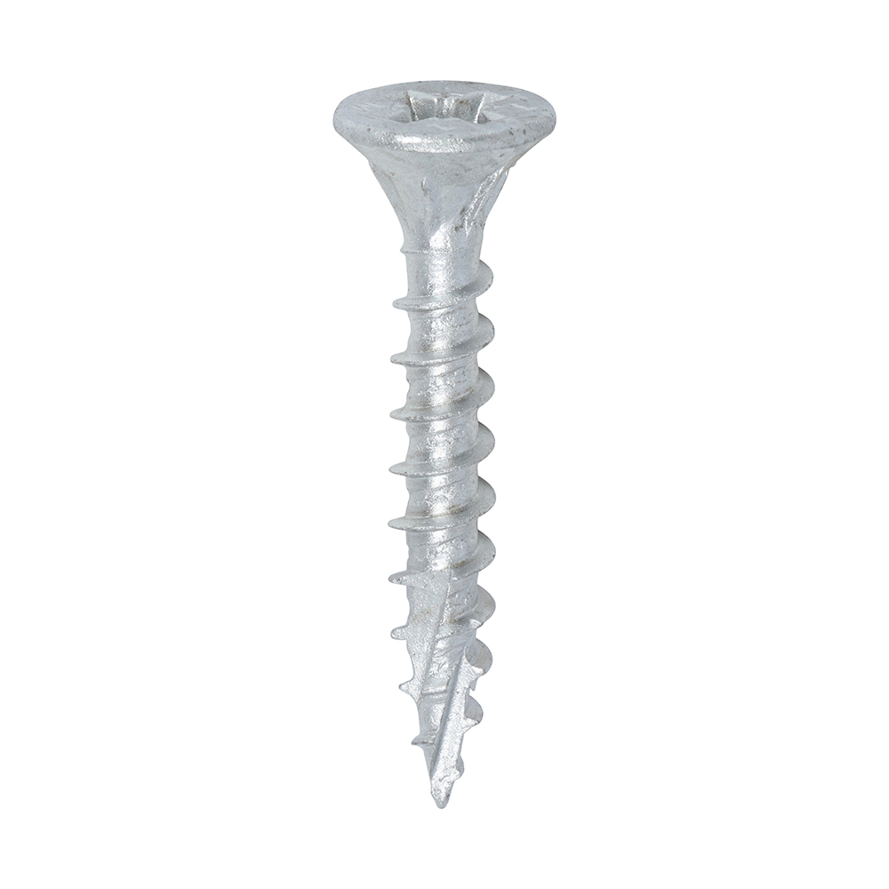 C2 Exterior Strong-Fix - PZ - Double Countersunk with Ribs - Twin-Cut - Silver 6.0 x 40