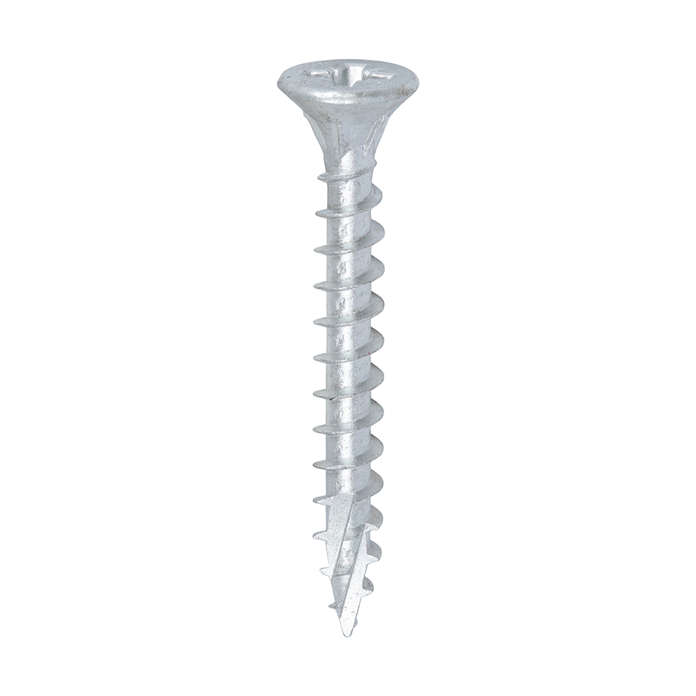 C2 Exterior Strong-Fix - PZ - Double Countersunk with Ribs - Twin-Cut - Silver 6.0 x 50 - 200 pieces