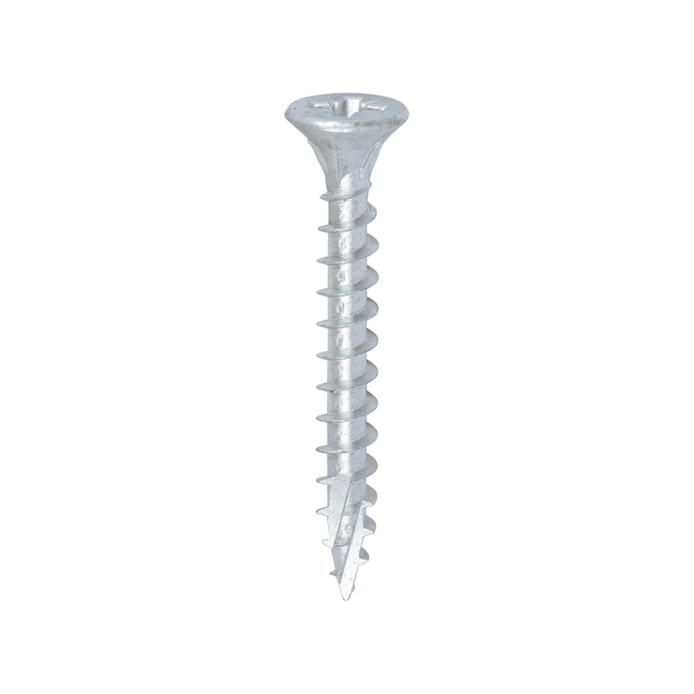 C2 Exterior Strong-Fix - PZ - Double Countersunk with Ribs - Twin-Cut - Silver 6.0 x 50