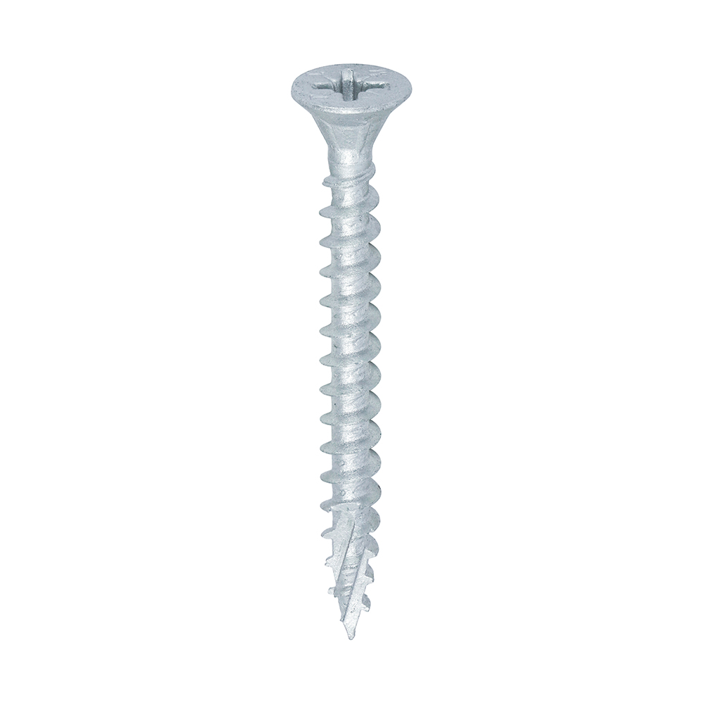 C2 Exterior Strong-Fix - PZ - Double Countersunk with Ribs - Twin-Cut - Silver 5.0 x 50 -200PCS