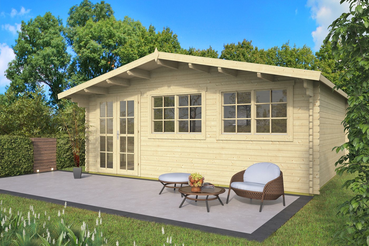 Truss Log Cabin 6m x 5m-D1
