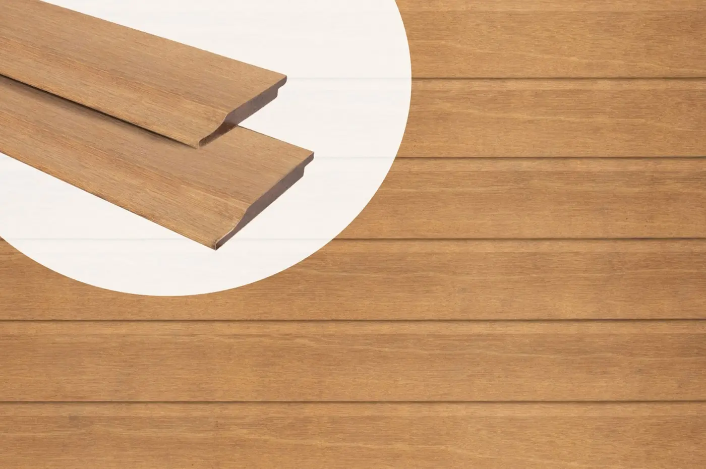 Iroko hardwood cladding boards in a shiplap profile configuration showcasing the joint structure against an installed golden-brown wall panel.