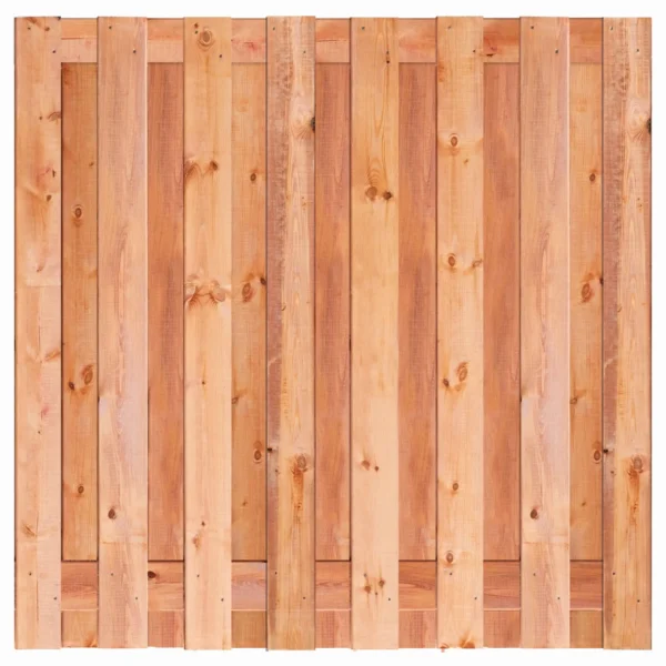 Joyce Fence Panel made of light brown Ecowood timber with a vertical slat design.