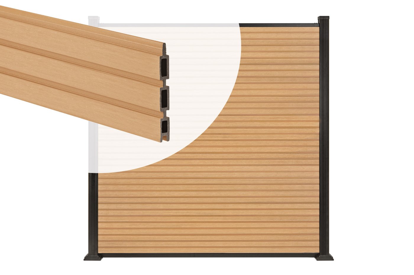 PuraFence™ Royal Slatted Fence Panel Kit – Cedar – 1900 mm