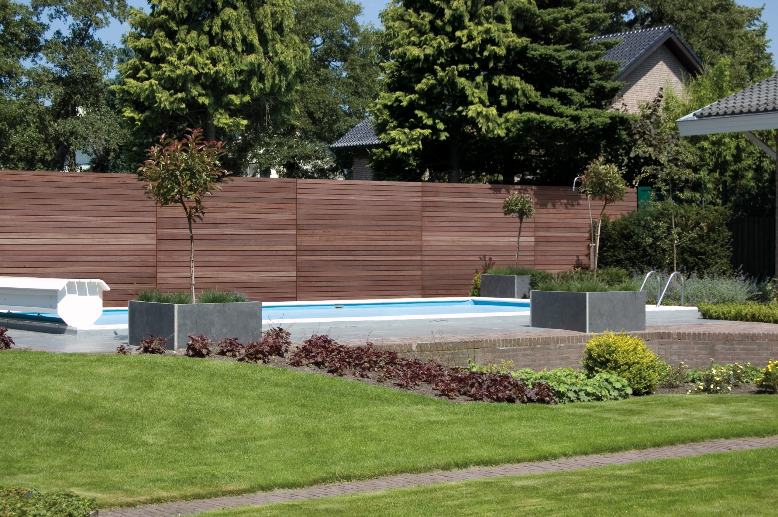 Hardwood Bankirai Fence Panel (Premium) – Slatted – 1800×1800 mm - Image 3