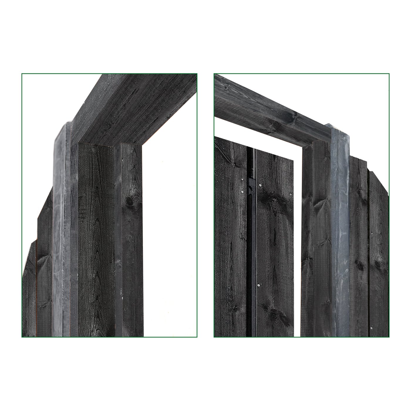 Black Gate Frame – Black-dipped, with Door Stop - Image 2