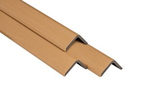 PuraFix co-extruded composite corner trim in Cedar for PuraShield decking and PuraShell cladding