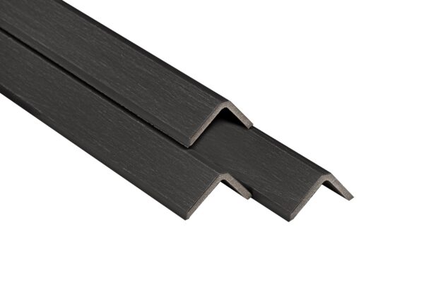 PuraFix co-extruded composite corner trim in Ebony Black for PuraShield decking and PuraShell cladding