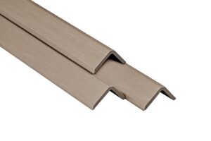 PuraFix co-extruded composite corner trim in Light Grey for PuraShield decking and PuraShell cladding