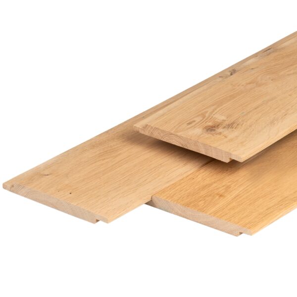 Oak hardwood reversible shiplap cladding board, 180 by 18 mm