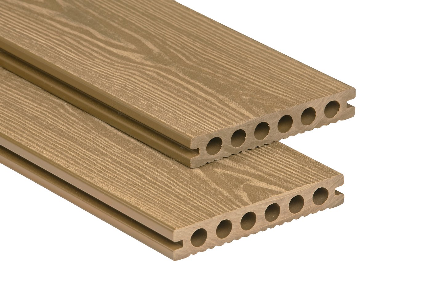 PuraPrime Round Hollow Composite Decking Board - Oak