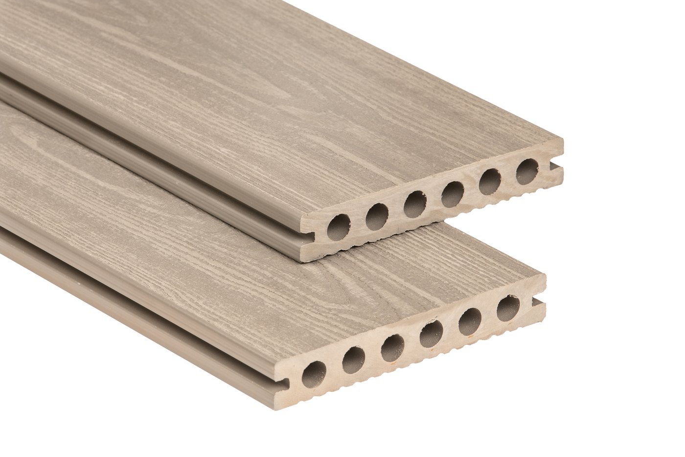 PuraPrime Round Hollow Composite Decking Board - Silver Ash