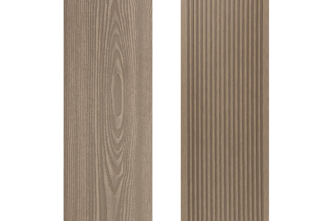 PuraPrime Round Hollow Composite Decking Board - Silver Ash