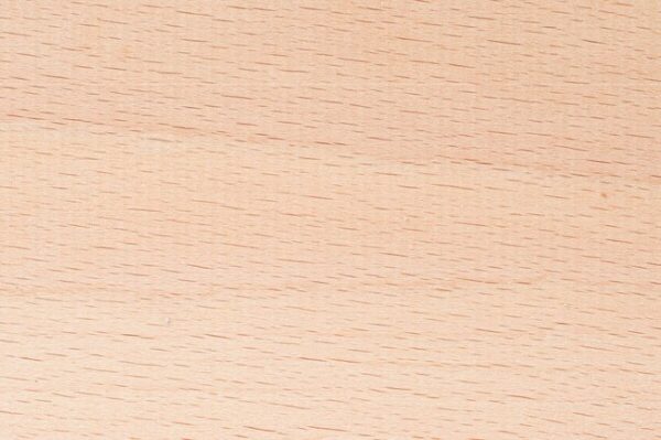 Steamed beech hardwood grain detail square showing even pink-brown colour and fine close texture