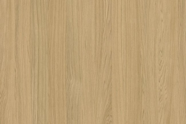 Querkus Allegro oak veneered MDF sheet grain detail showing narrow planks with mixed quarter cut and crown cut figure