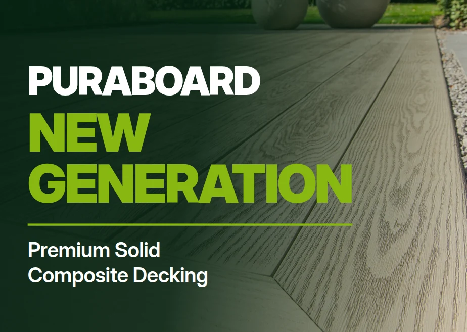 Puraboard new generation solid composite decking on a garden deck